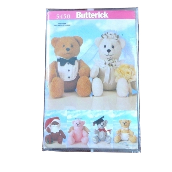 Butterick Pattern #5450 Special Occasion Bears 18" - Picture 1 of 3